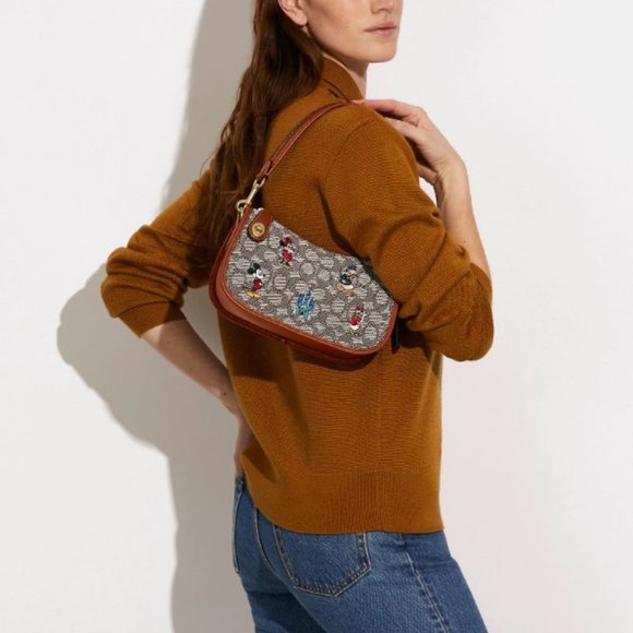 NWT Coach Disney X Coach Swinger Bag In Signature Textile Jacquard Mickey Mouse - Picture 15 of 15